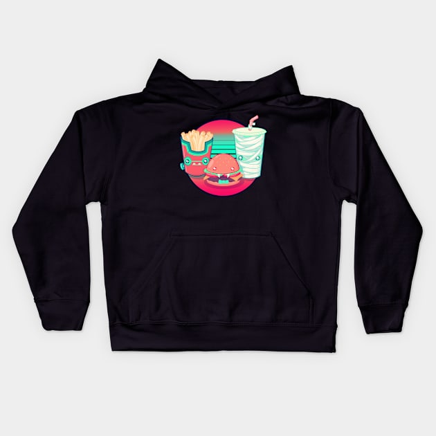 Spooky Fast Food Kids Hoodie by LVBart